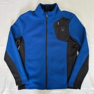Spyder Full Zip Sweater Jacket Blue Black Large